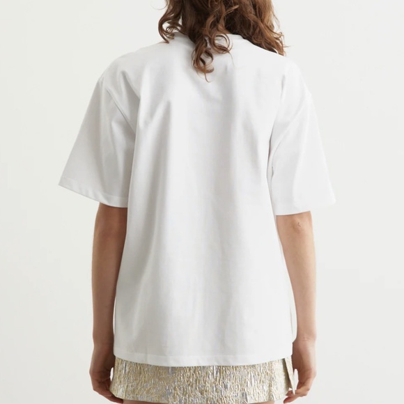 NWT Ganni Heavy Cotton Drop Shoulder Heart T-Shirt | Women’s Casual Tee - Picture 3 of 7